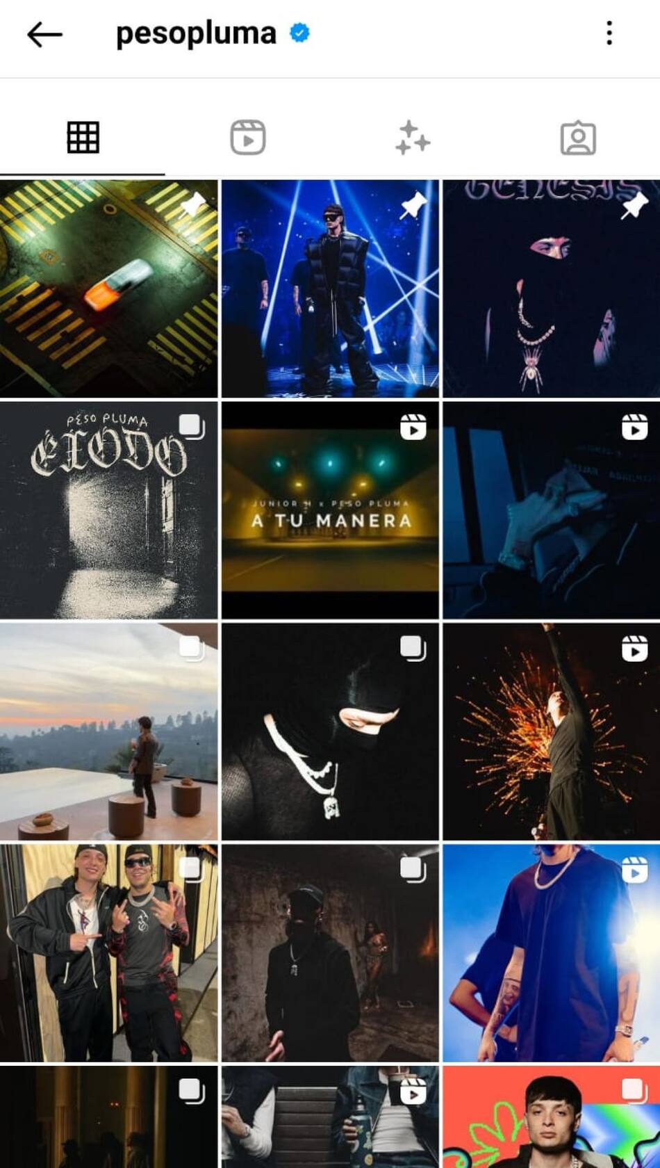 Peso Pluma borró sus fotos con Nicki Nicole. Foto: captura Instagram.