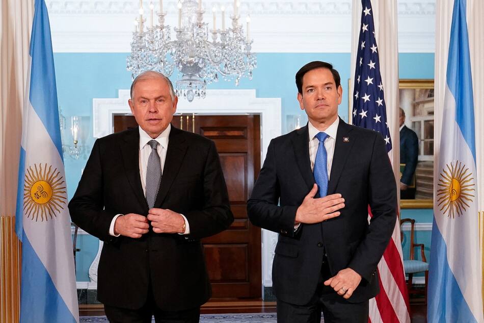 Gerardo Werthein junto a Marco Rubio en Washington. Foto: REUTERS.