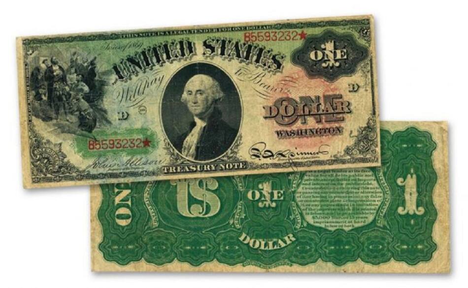 El dólar "Rainbow Note", codiciado por los coleccionistas de la numismática. Foto: Numista.