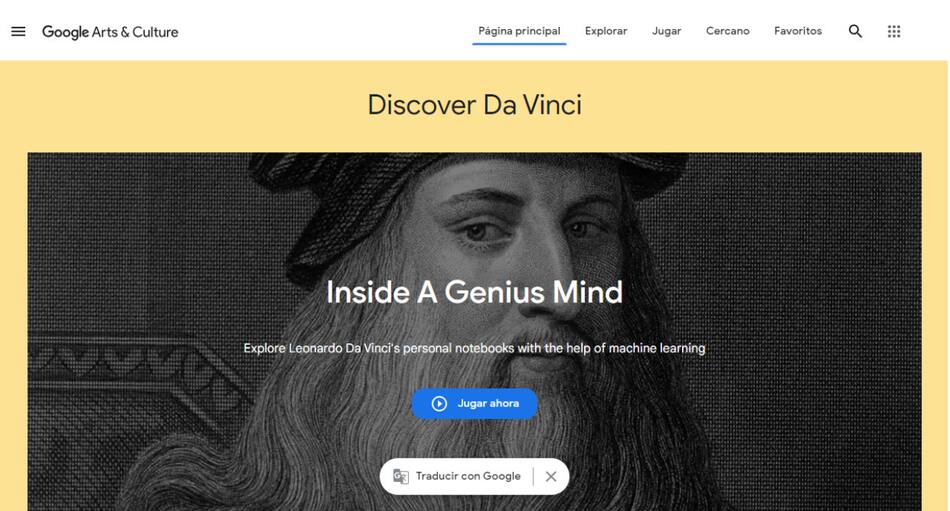 Inicio Google Arts & Culture. Foto: Captura de pantalla