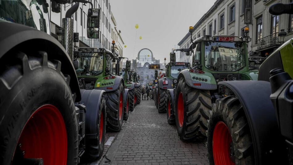 Protesta de agricultores en Bélgica. Foto: EFE