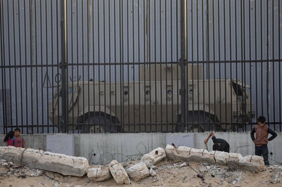 Palestinos en Rafah, al sur de Gaza. Foto: Reuters.