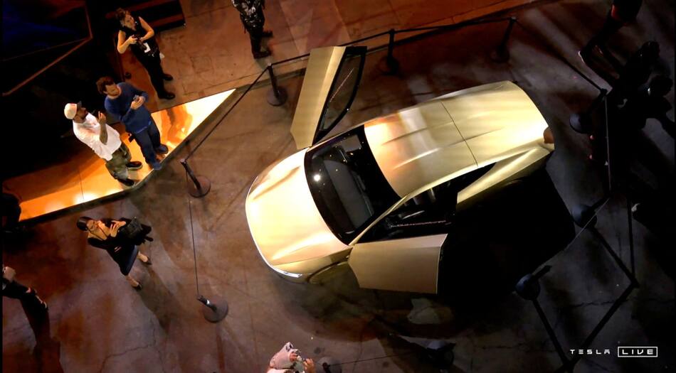 Cybercab, el taxi sin conductor de Tesla. Foto: Reuters.