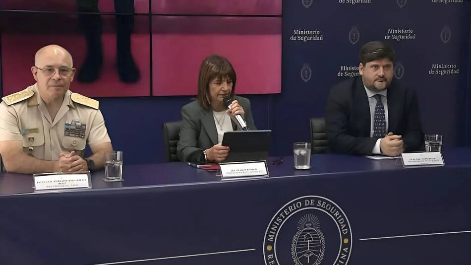 Conferencia de prensa de Patricia Bullrich sobre la detención de integrante de Estado Islámico. Foto: NA.