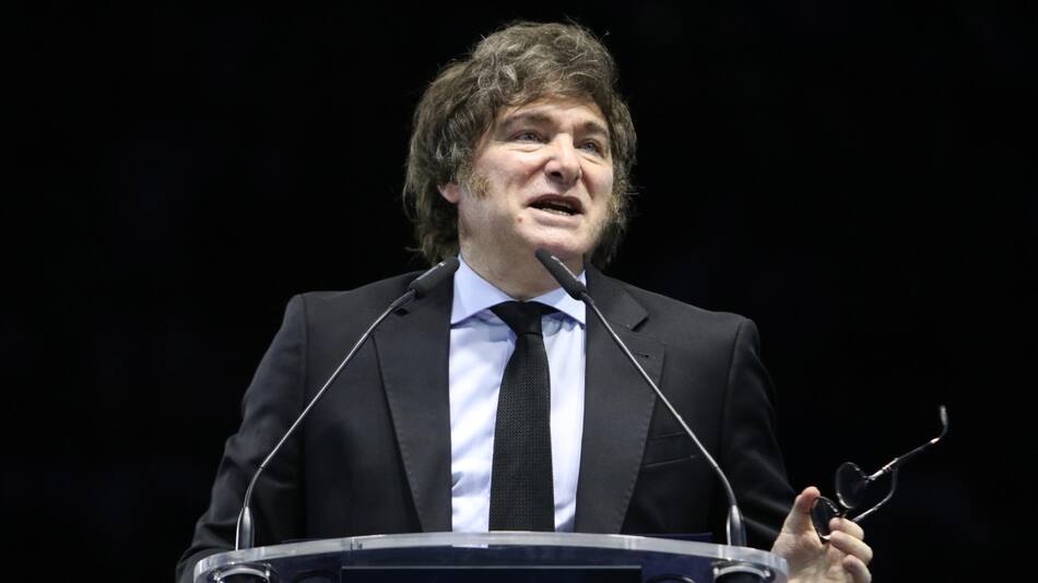 Javier Milei en el Foro Económico de Madrid. Foto: Presidencia