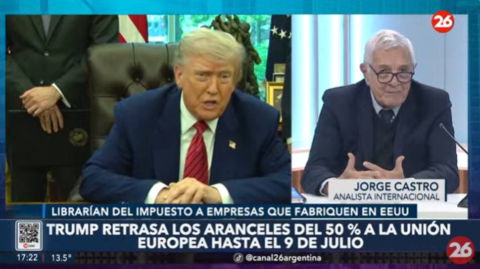 Jorge Castro sobre los aranceles de Trump a la Unión Europea. Foto: Captura de video.