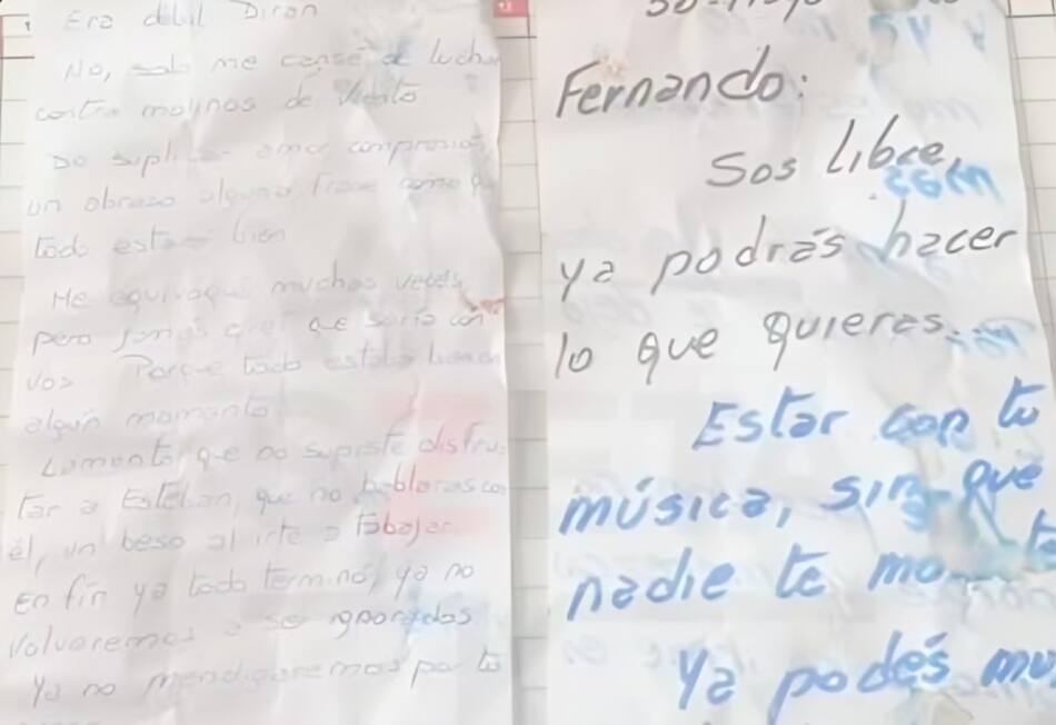 Se encontraron dos cartas escritas por la mujer, donde explicaba los motivos de su decisión. Foto: Facebook / Guillermo De Luca.