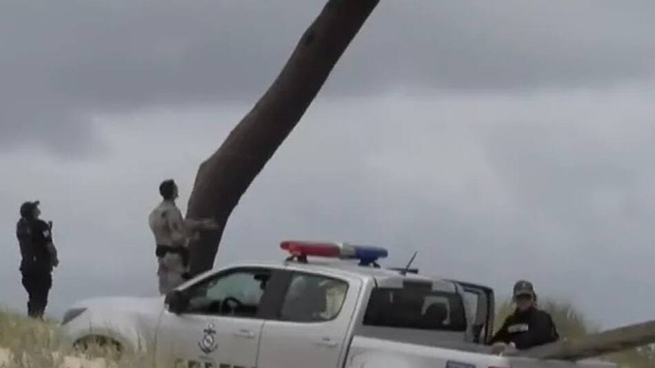 Luis Suárez participó de un operativo de rescate en Uruguay. Foto: captura.