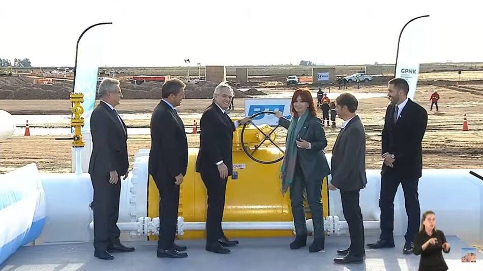 Soberanía energética con el Gasoducto Néstor Kirchner. Foto: captura de video.