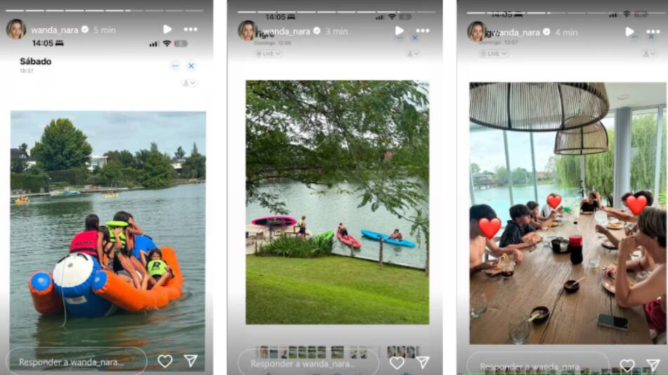 Historias de Instagram de Wanda Nara con errores en su publicación. Foto: @wanda_nara.