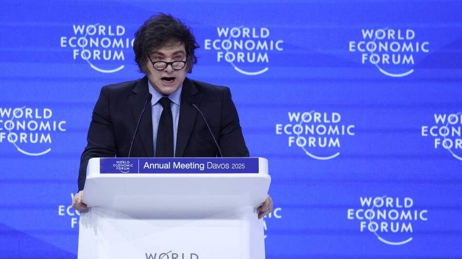 Javier Milei en el Foro de Davos. Foto: Reuters.