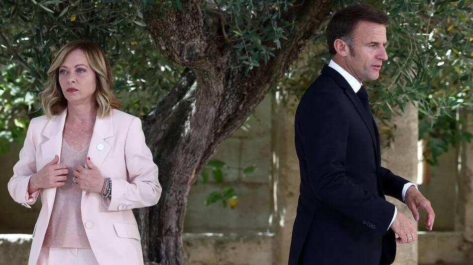 Emmanuel Macron y Giorgia Meloni