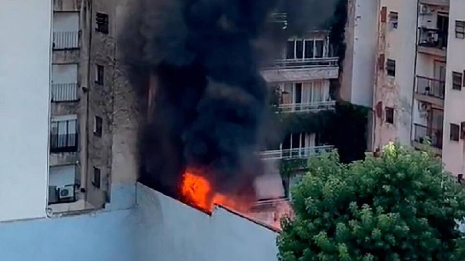 Incendio en Palermo. Foto: captura de pantalla.
