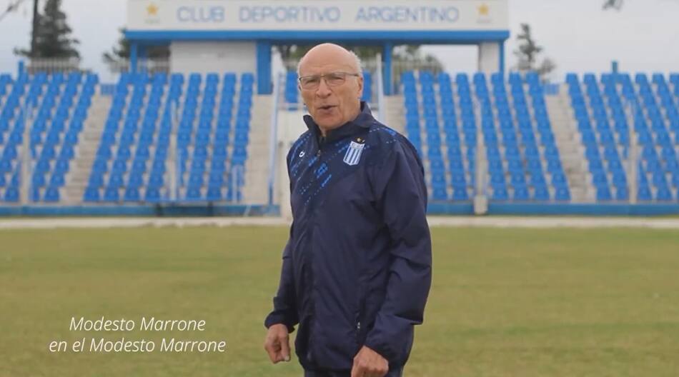 Modesto Marrone, histórico dirigente de Argentino de Monte Maíz. Foto: Captura de video.