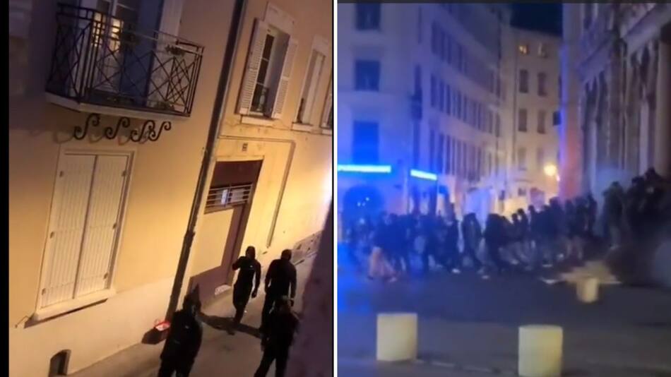 Ataques de grupos de ultraderecha en Francia. Video: Twitter.