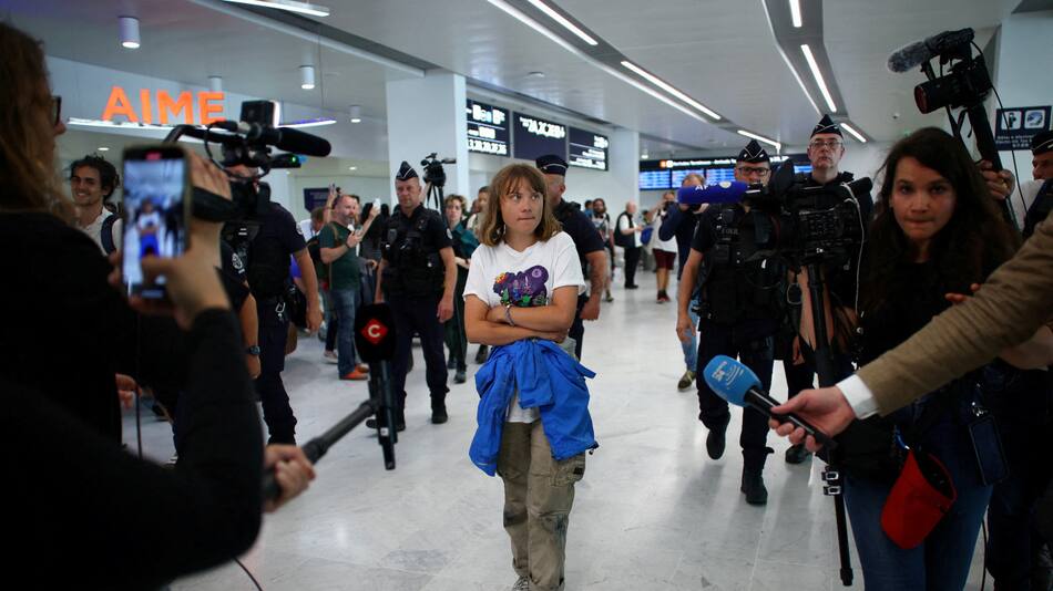 Greta Thunberg fue deportada de Israel. Foto: Reuters.