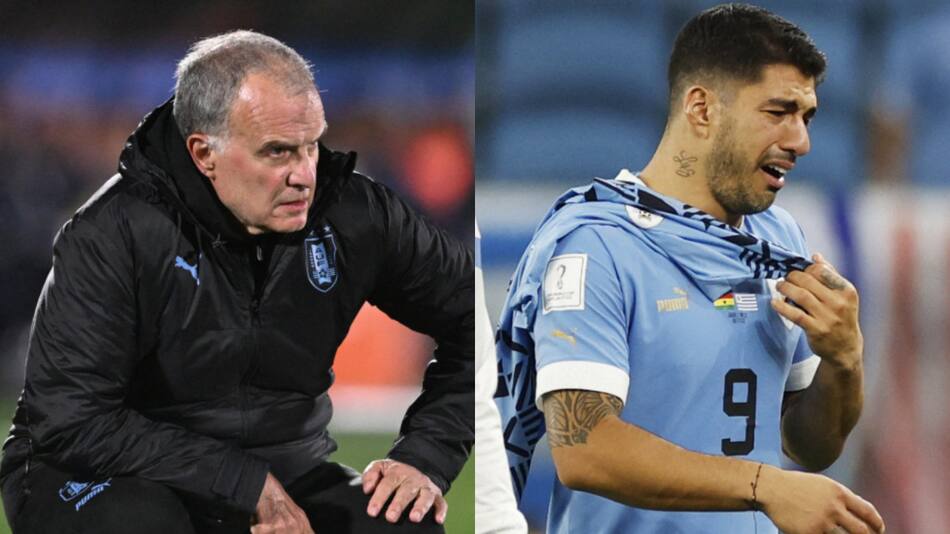 Marcelo Bielsa y Luis Suárez. Fotos: NA y Reuters.