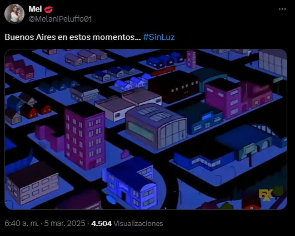 Memes por el apagón en la Ciudad de Buenos Aires. Foto: X.