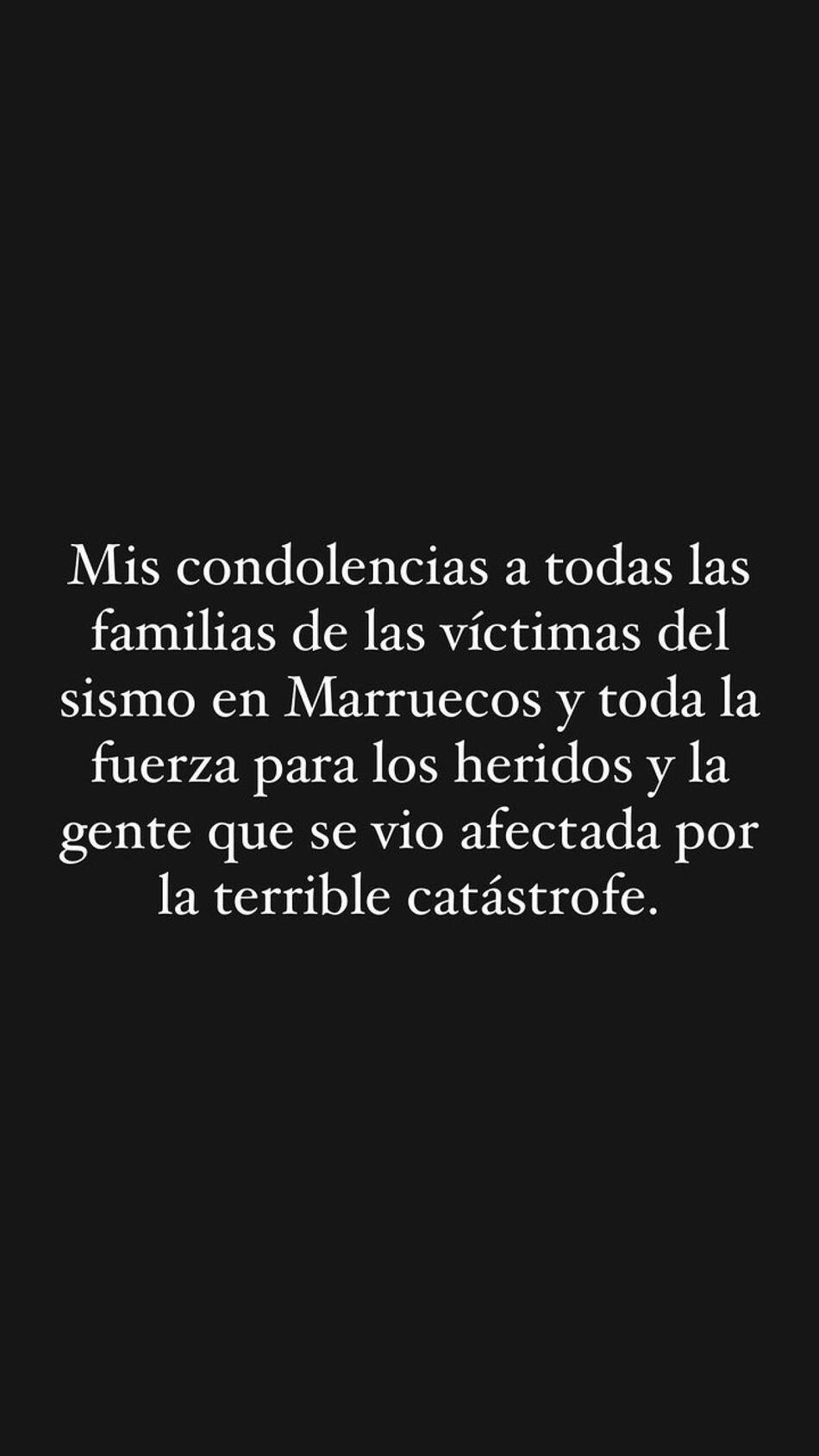 El mensaje de Messi a las víctimas por el terremoto en Marruecos. Foto: Instagram @leomessi.