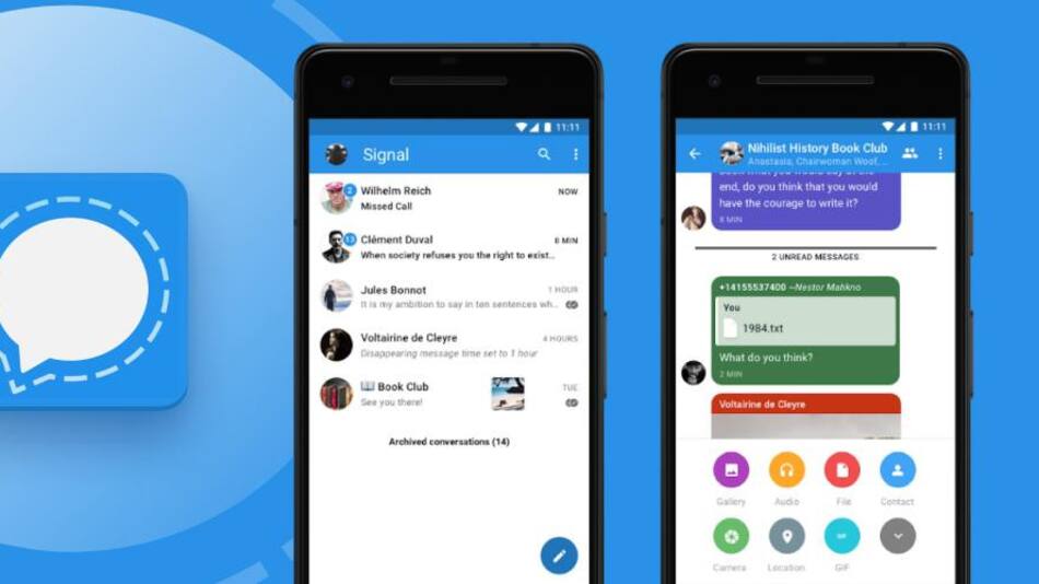 Signal app de mensajería instantánea