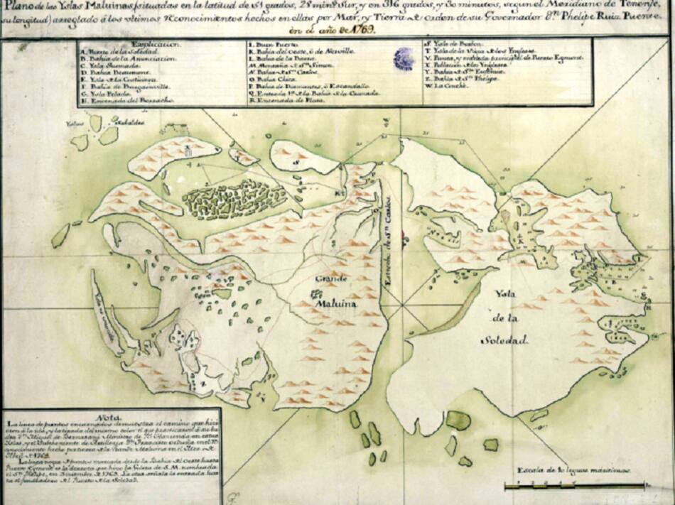 Uno de los primeros mapas de Malvinas