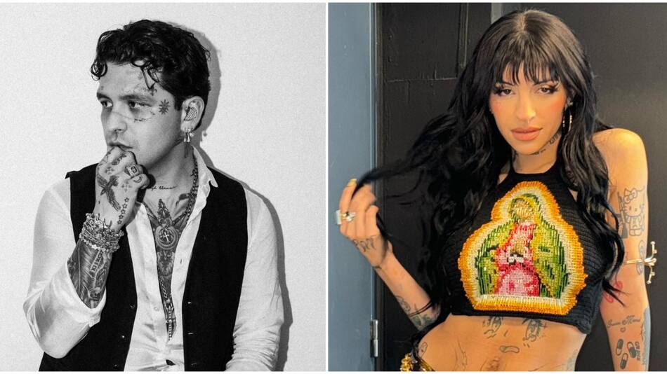 Christian Nodal y Cazzu. Fotos: Instagram.
