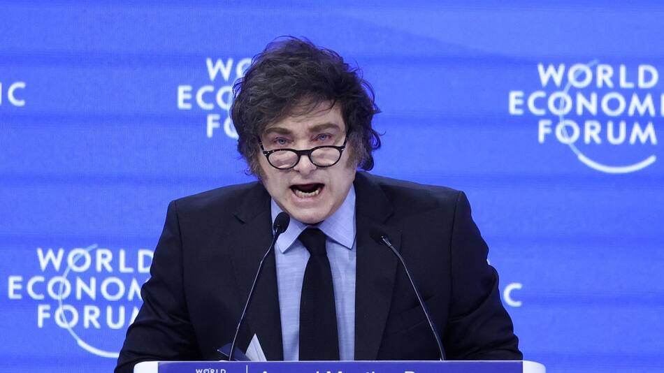 Javier Milei en el Foro de Davos. Foto: Reuters.