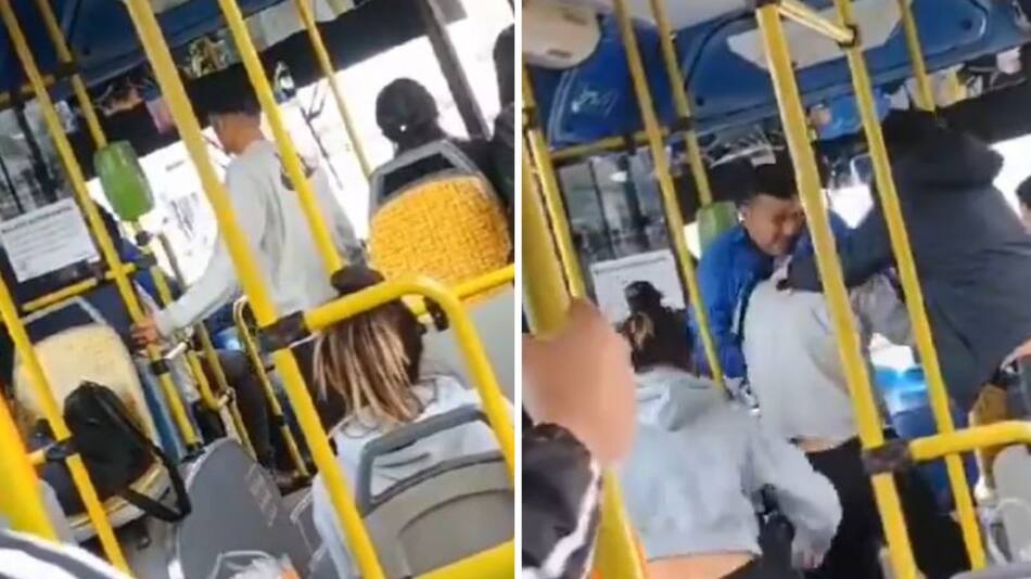 Pelea entre un chofer de la línea 281 y un pasajero. Foto: captura de video.