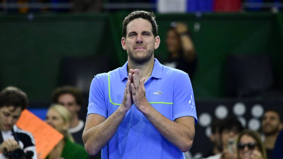 La emotiva despedida de Juan Martín Del Potro. Foto: EFE.